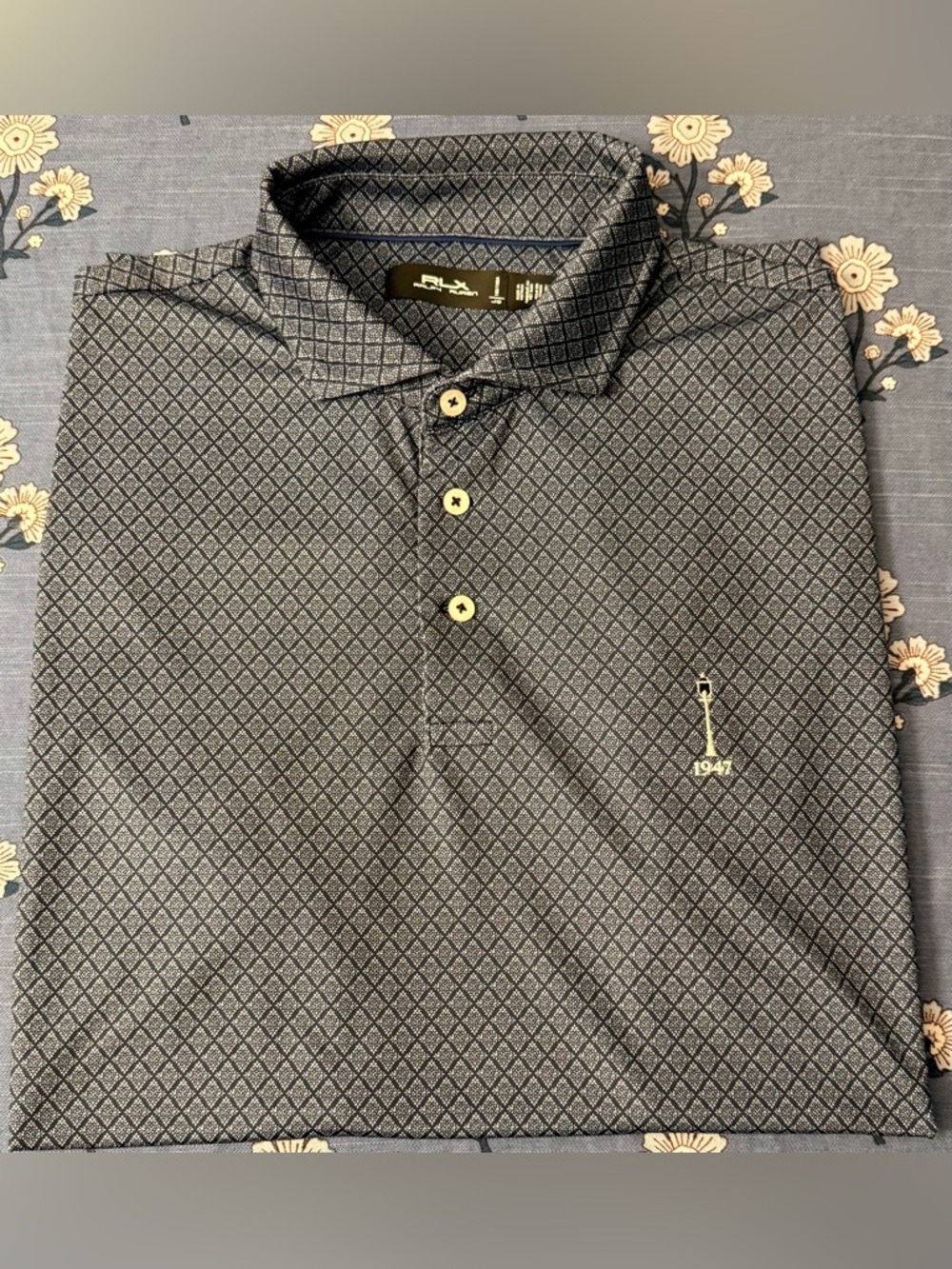 RLX Ralph Lauren Golf Polo - Diamond Geometric Pattern - Men’s L - Gray